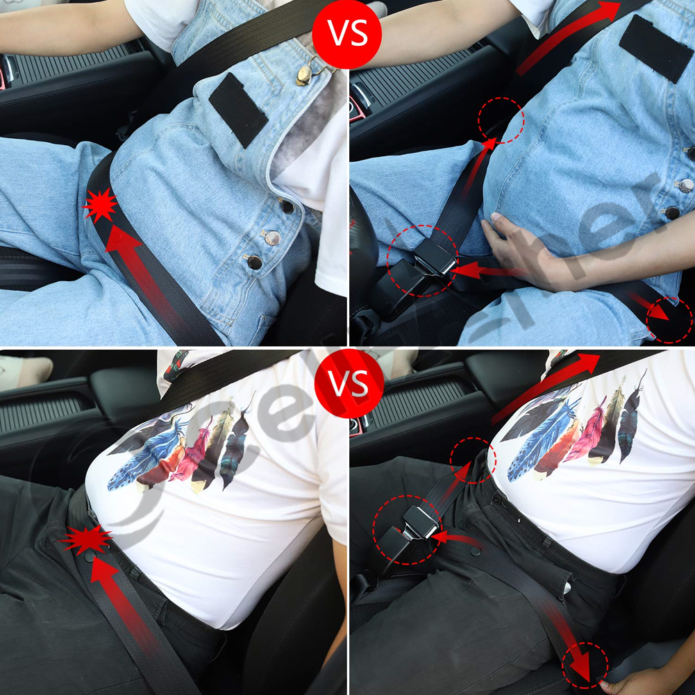 Seat belt extender clearance for pregnancy