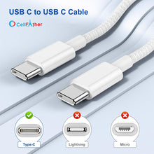 Load image into Gallery viewer, Type C to C Fast Charging Cable for iPhone 16, 2 Meter Braided Cable for MacBook/iPads