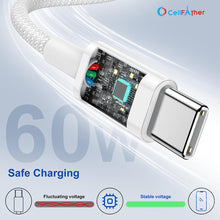 Load image into Gallery viewer, Type C to C Fast Charging Cable for iPhone 16, 2 Meter Braided Cable for MacBook/iPads