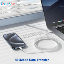 Load image into Gallery viewer, Type C to C Fast Charging Cable for iPhone 16, 2 Meter Braided Cable for MacBook/iPads