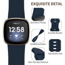 Load image into Gallery viewer, Silicone Wristband Strap For Fitbit Sense 1-2/Versa 3-4 Midnight Blue