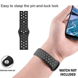 Silicone Strap For Fitbit Sense1-2/Versa 3-4 (Dotted- Black & Grey)