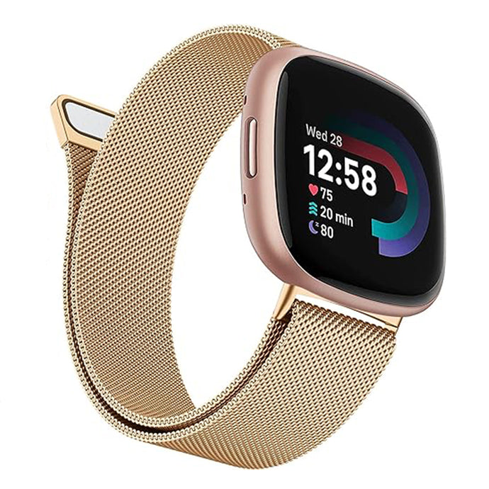 Latest Fitbit versa 3/ versa 4 Rose Gold Color Milanese band strap 