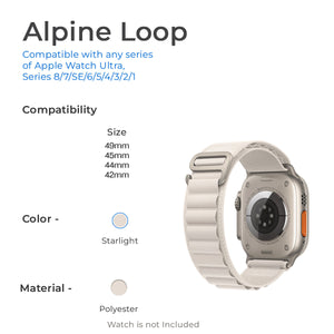 Alpine Loop Band Straps For Apple iWatch-42/44/45/49mm-Starlight