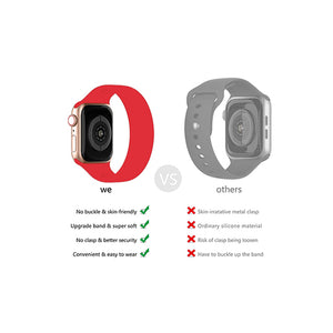 Solo Loop Elastic Silicone Strap for Apple Watch 38/40mm-Red