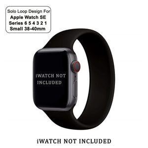 Solo Loop Elastic Silicone Strap for Apple Watch 38/40mm-Black