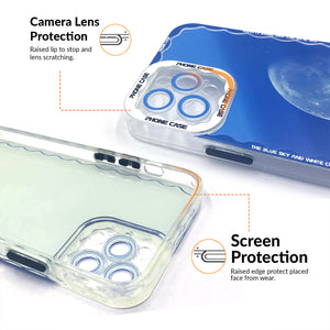 Soft Silicone Transparent Printed Case Compatible with iPhone 12 Pro-Moon