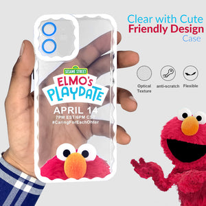 Soft Silicone Transparent Printed Case Compatible with iPhone 12 -Elmo's Playdate