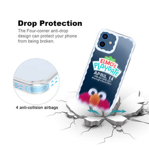 Soft Silicone Transparent Printed Case Compatible with iPhone 12 -Elmo's Playdate
