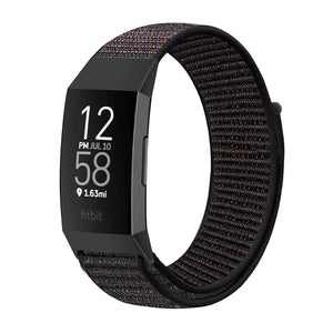 Nylon Replacement Band For Fitbit Charge 4/ 3/ SE (Jet Black)
