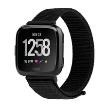 Load image into Gallery viewer, black color fitbit Versa 2 nylon strap