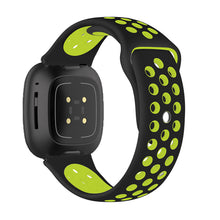 Load image into Gallery viewer, Silicone Strap For Fitbit Sense1-2/Versa 3-4 (Dotted- Black &amp; Green)