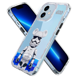 Soft Silicone Transparent Printed Case Compatible with iPhone 12 -Moon