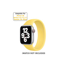 Load image into Gallery viewer, Solo Loop Elastic Silicone Strap for Apple Watch 38/40mm-Yellow