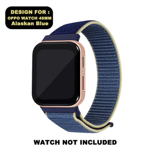Woven Nylon Strap for Oppo Watch 46mm-Alaskan Blue