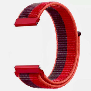 22mm SmartWatch Sport Loop Nylon Bands Red