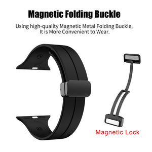Apple iWatch silicone magnetic Folding Buckle strap