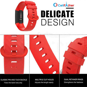 Red Color Silicone Band strap for fitbit Charge 3 SE