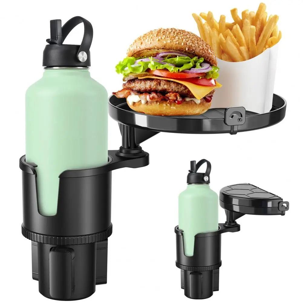 Car Cup Holder Expander Tray 3-in-1 Adjustable Car Table Food Tray