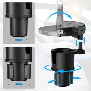 Car Cup Holder Expander Tray 3-in-1 Adjustable Car Table Food Tray