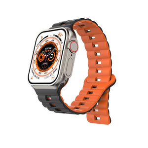 Orange black color silicone magnetic  band for iWatch