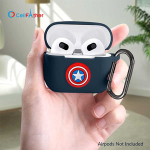 Apple AirPods 3rd Gen Silicone Case Cover- Blue- Captain America