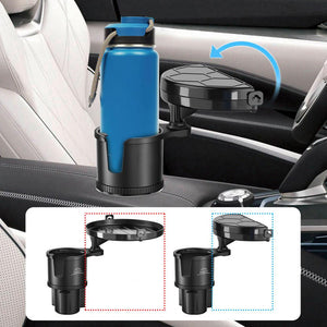Car Cup Holder Expander Tray 3-in-1 Adjustable Car Table Food Tray
