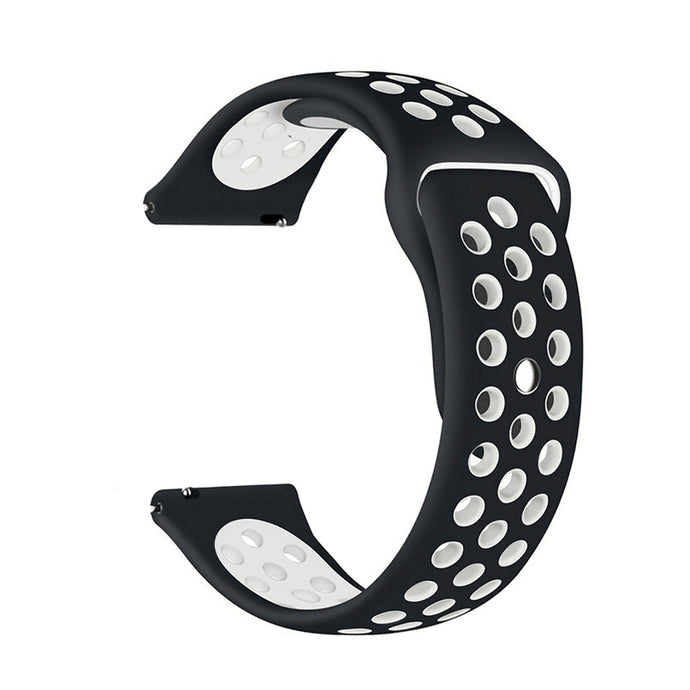 Dotted Nike Silicone Strap for Amazfit Bip/Lite/GTS/MINI/GTR 42mm -Black & White