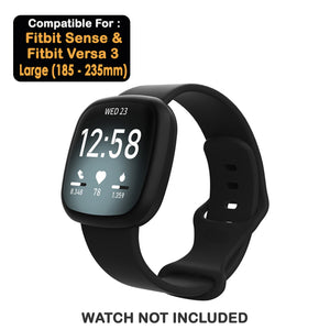 Silicone Strap For Fitbit Sense1-2/Versa 3-4 Black