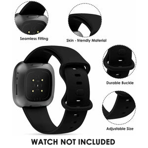 Silicone Strap For Fitbit Sense1-2/Versa 3-4 Black