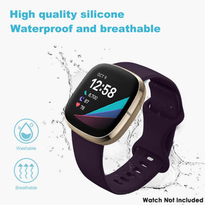 Silicone Wristband Strap For Fitbit Sense1-2/Versa 3-4 Purple