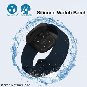 Silicone Wristband Strap For Fitbit Sense 1-2/Versa 3-4 Midnight Blue