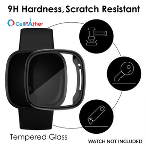 Fitbit Versa 3-4/Sense 1-2 Silicone Bumper Case-Black