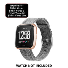 Load image into Gallery viewer, Woven Nylon Strap For Fitbit Versa/Versa 2/Versa Lite (Carbon black)