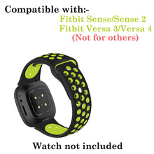 Load image into Gallery viewer, Silicone Strap For Fitbit Sense1-2/Versa 3-4 (Dotted- Black &amp; Green)