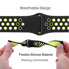 Load image into Gallery viewer, Silicone Strap For Fitbit Sense1-2/Versa 3-4 (Dotted- Black &amp; Green)