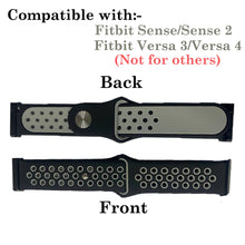 Load image into Gallery viewer, Silicone Strap For Fitbit Sense1-2/Versa 3-4 (Dotted- Black &amp; Grey)