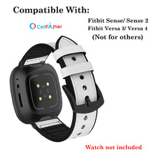 Load image into Gallery viewer, Leather silicone Straps for Fitbit Versa 4 &amp; Versa 3 Smartwatch (White)