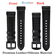 Load image into Gallery viewer, Leather Silicone Straps for Fitbit Versa 3 &amp; Versa 4 Smartwatch (Black)