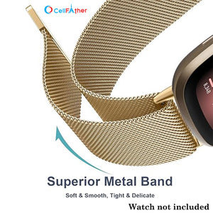 Buy cellfather fitbit versa 4 stainless steel strap 
