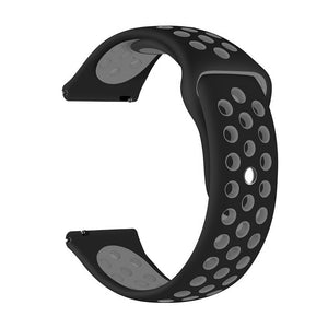 20mm universal Smartwatch Silicone Strap Dotted Black & Grey