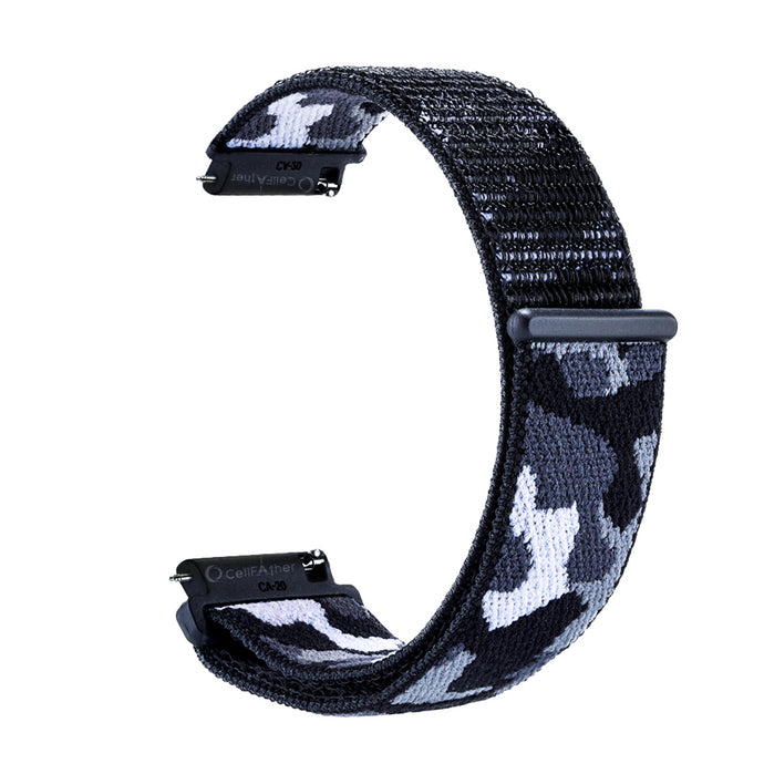 20mm SmartWatch Sport Loop Nylon Bands Camouflage Black