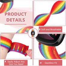 Load image into Gallery viewer, Nylon Strap For Fitbit Sense 1-2/Versa 3-4 Rainbow