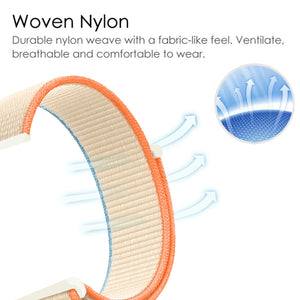 Nylon Strap For Fitbit Sense 1-2 /Versa 3-4 Cream