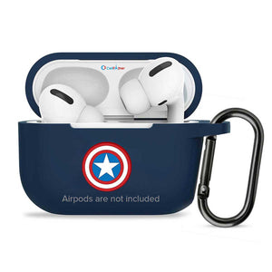 Cellfather Silicone case cover for Airpods Pro Gen 2 Midnight blue captain America