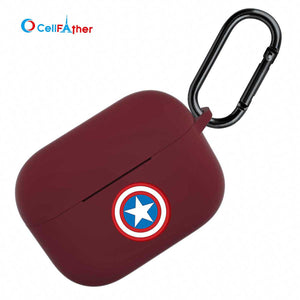 Silicone Case Cover for Airpods Pro Gen 2- Wine Captain America