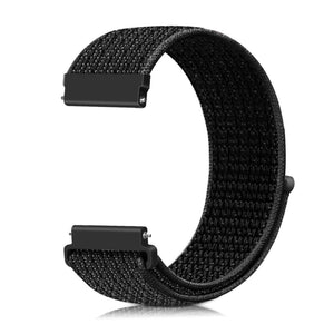 20mm SmartWatch Sport Loop Nylon Bands Reflective Black