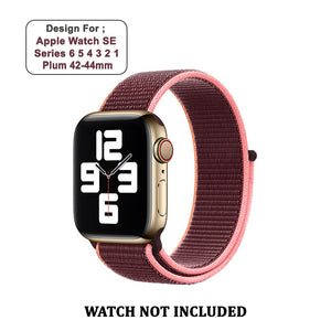 Woven Nylon Straps For Apple Watch-42/44mm New 2020 Edition(Plum)