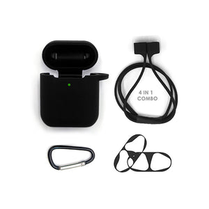4 in 1 for AirPods 1&2 (Front LED Visible )- Black