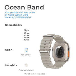 Ocean Band Straps For Apple iWatch-42/44/45/49mm-Off-White